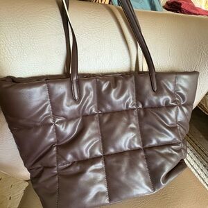 Victoria's Secret Chocolate Quilted Tote